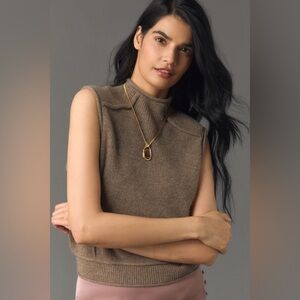 Pilot By Anthropologie Mock Neck Cashmere Sweater Vest Size Extra Small